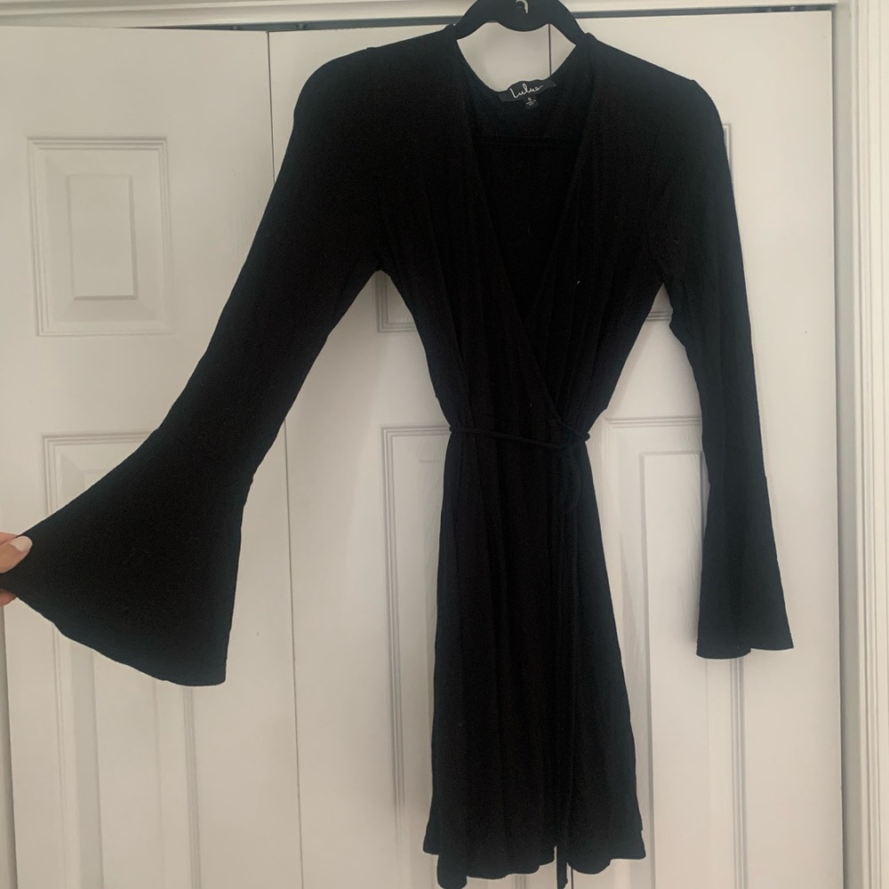 LULUS Black Wrap Dress